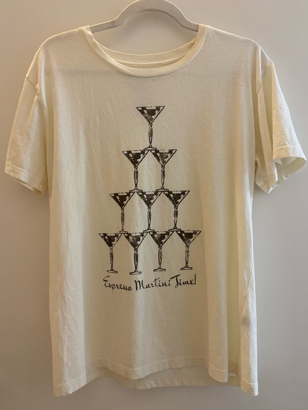 Golden Hour Espresso Martini Tower Graphic Tee Cream Size L